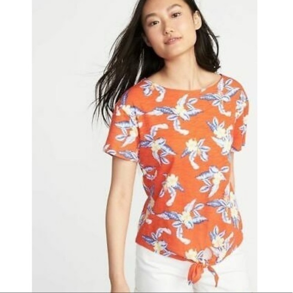 Old Navy NWT Tie Front Hawaiian Top - Picture 1 of 7